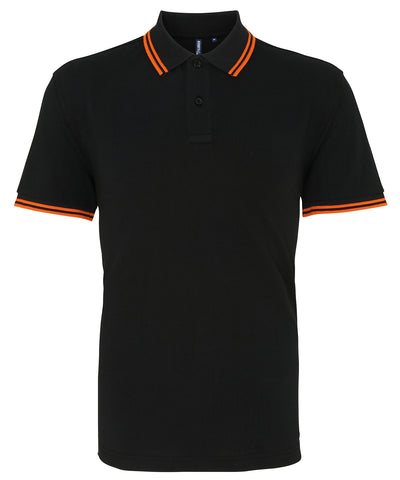 Polo classique de coupe recto pour homme | Nègre/Naranja