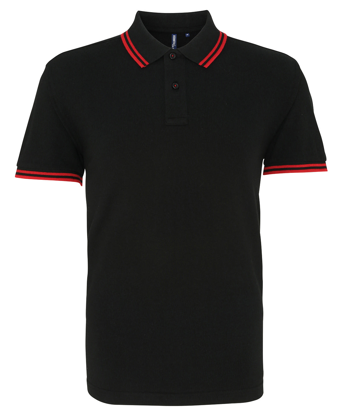 Polo classique de coupe recto pour homme | Nègre/Rojo