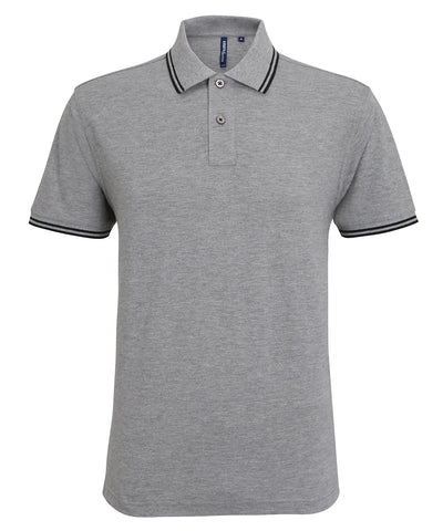 Polo classique de coupe recto pour homme | Gris Jaspeado/Nègre