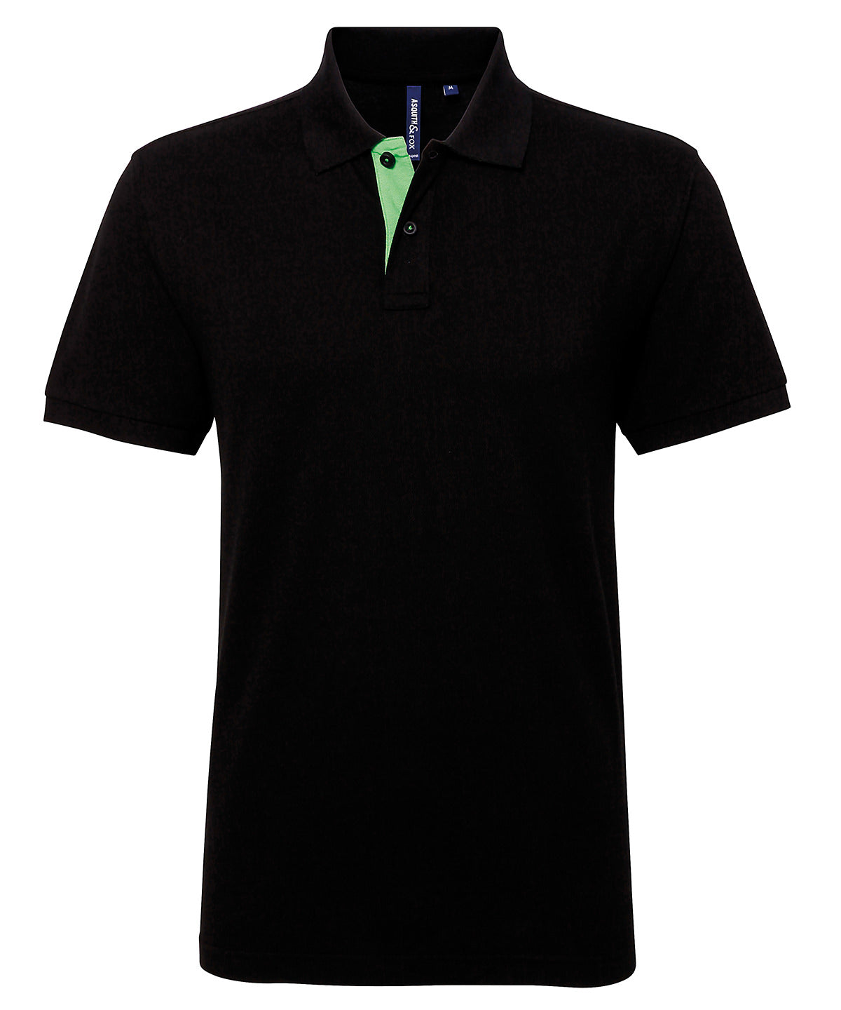 Polo clsico de hombre con ajuste clsico y contraste | Negro/Lima