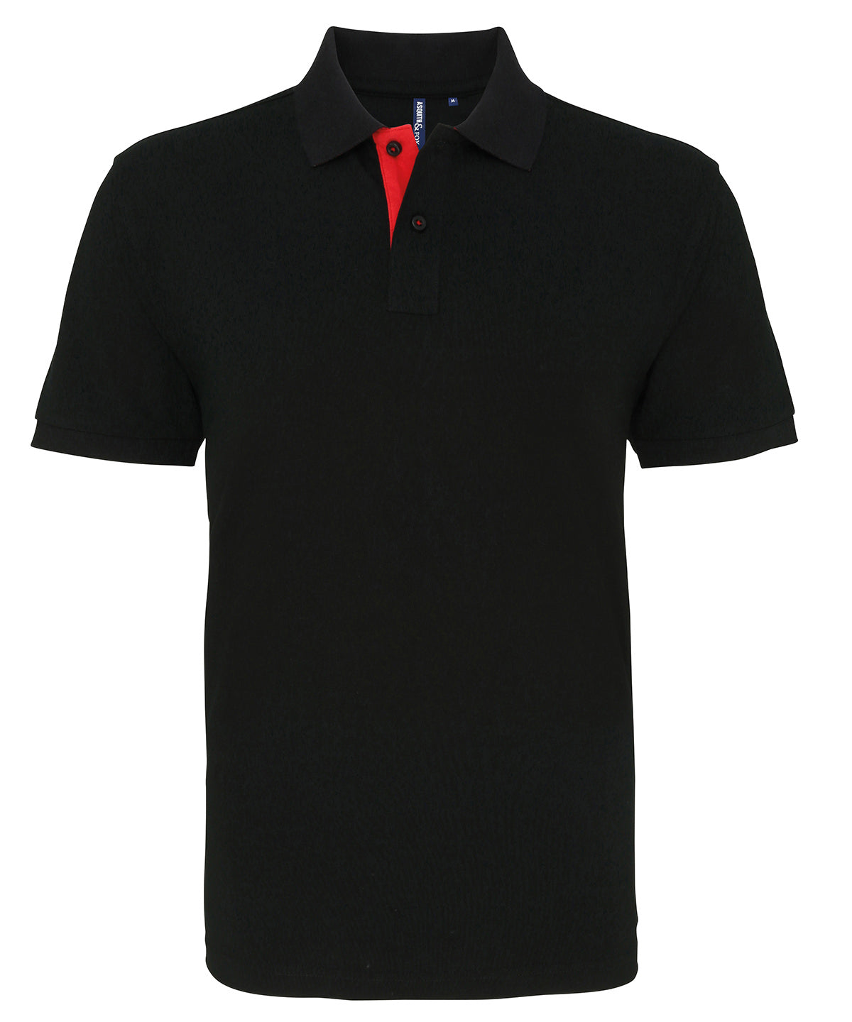 Polo clsico de hombre con ajuste clsico y contraste | Negro/Rojo