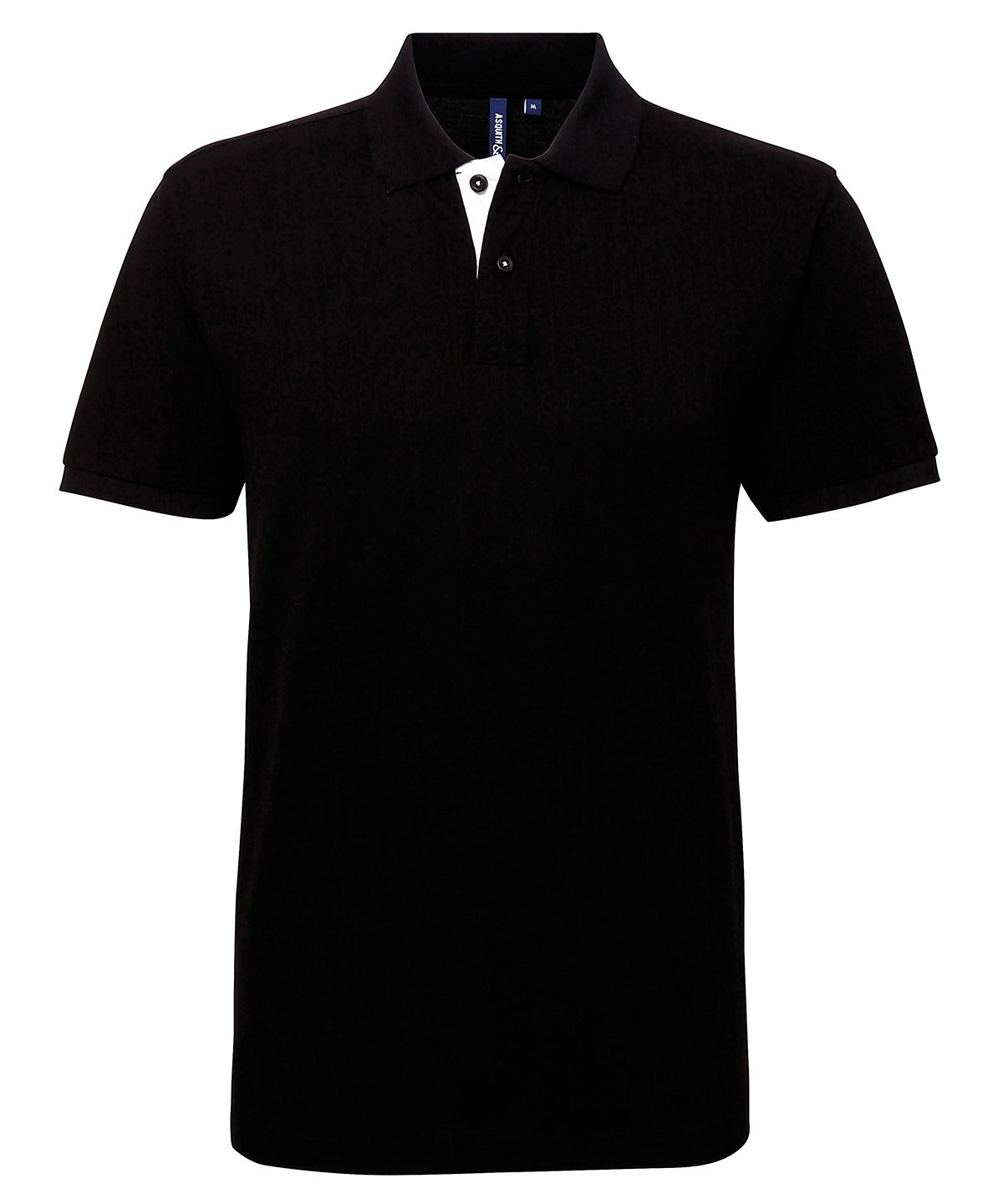 Polo clsico de hombre con ajuste clsico y contraste | Negro/Blanco