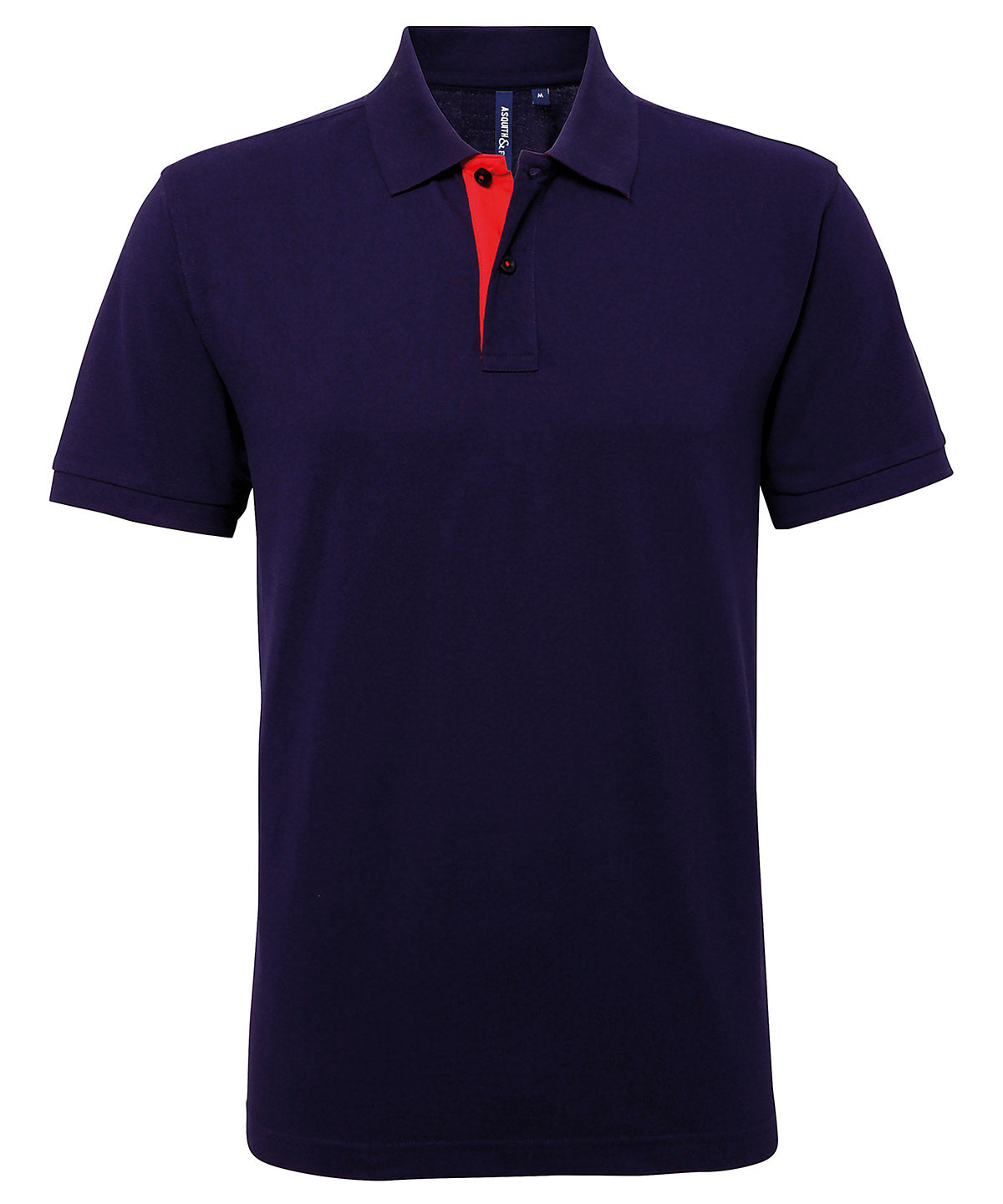 Polo clsico de hombre con ajuste clsico y contraste | Azul Marino/Rojo