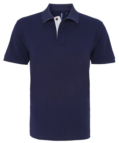 Polo clsico de hombre con ajuste clsico y contraste | Azul Marino/Blanco
