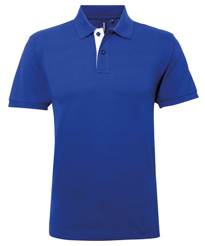 Polo clsico de hombre con ajuste clsico y contraste | Azul Real/Blanco