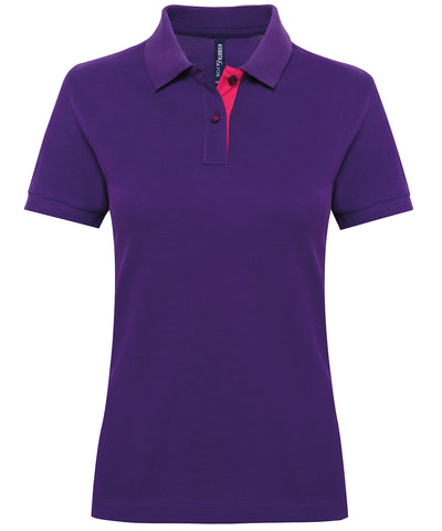 Polo de mujer con contraste | Morado/Rosa