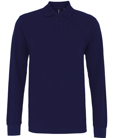 Polo de manga larga de corte clsico para hombre | Azul Marino