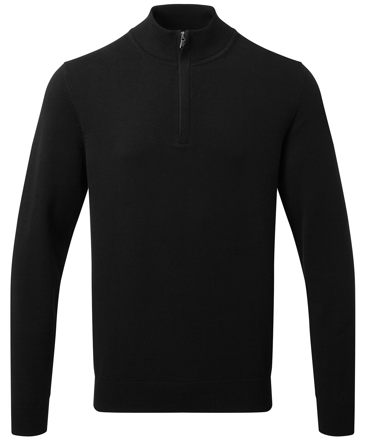 Jersey de algodn para hombre con cremallera | Negro