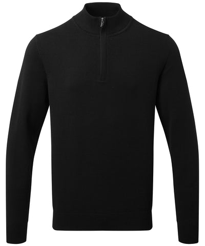 Jersey de algodn para hombre con cremallera | Negro