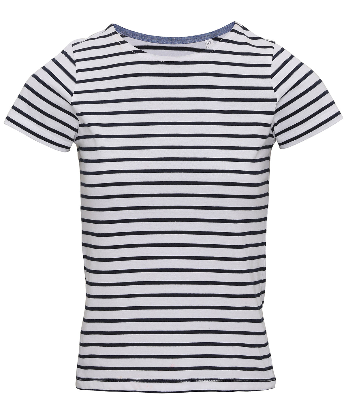 Marinire Damen Kurzarm-T-Shirt | Weiß/Marineblau