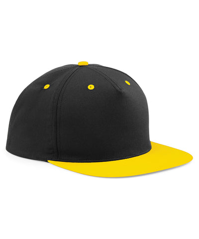 Kontrastierende 5-Panel Snapback-Kappe | Schwarz/Gelb