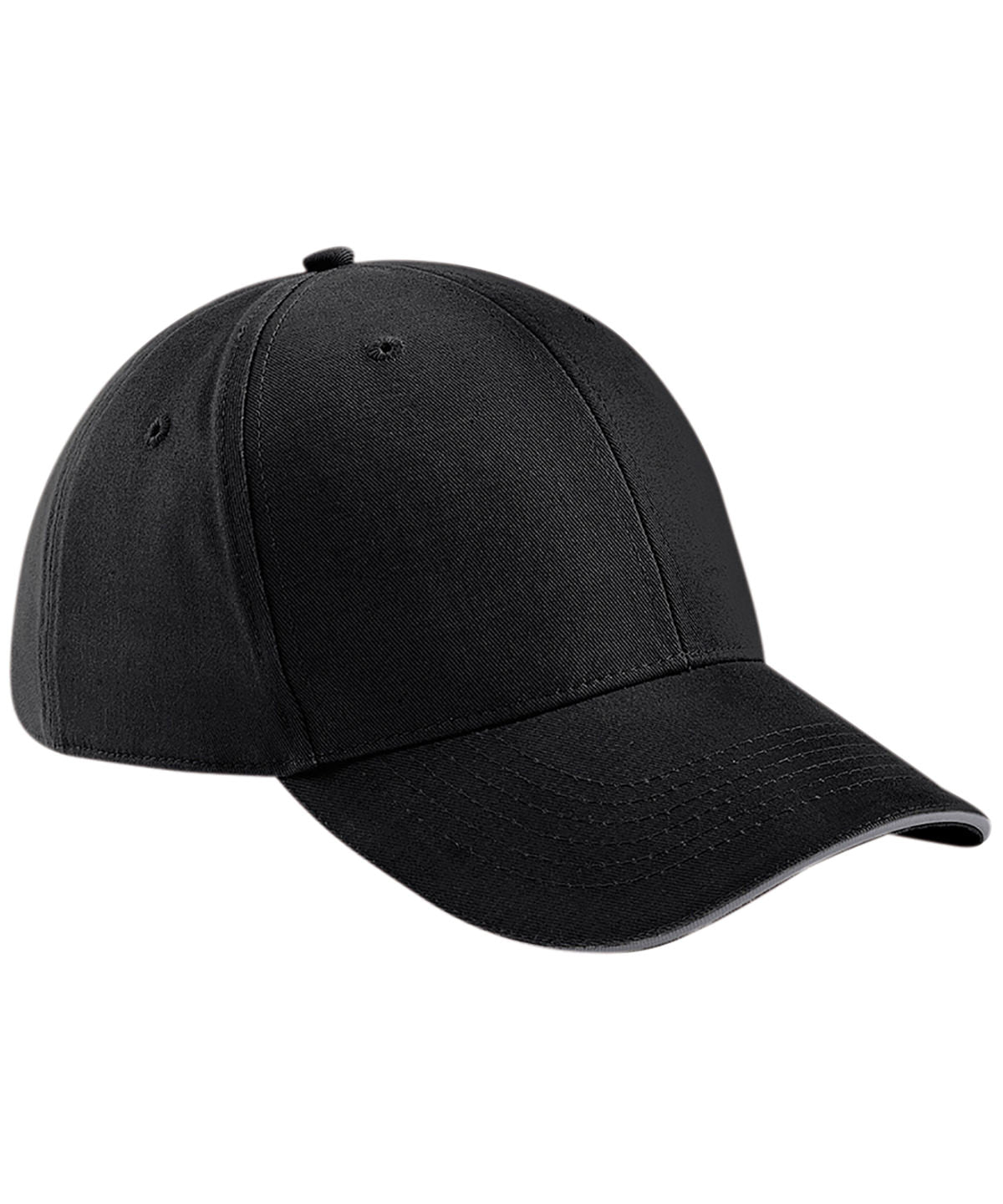 Gorra de 6 paneles estilo athleisure | Negro/Gris Grafito