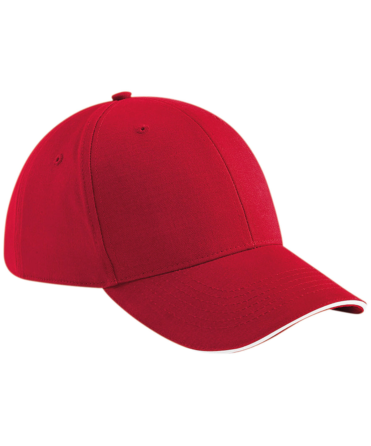 Gorra de 6 paneles estilo athleisure | Rojo Clsico/Blanco