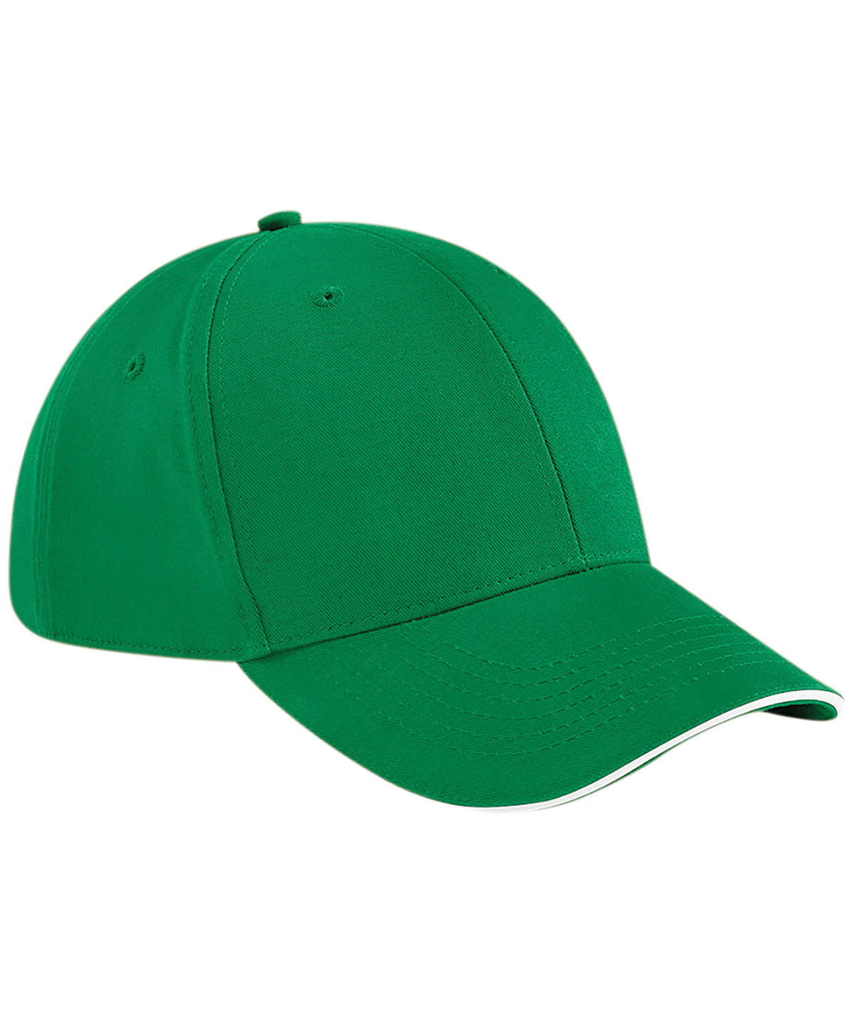 Gorra de 6 paneles estilo athleisure | Verde Kelly/Blanco