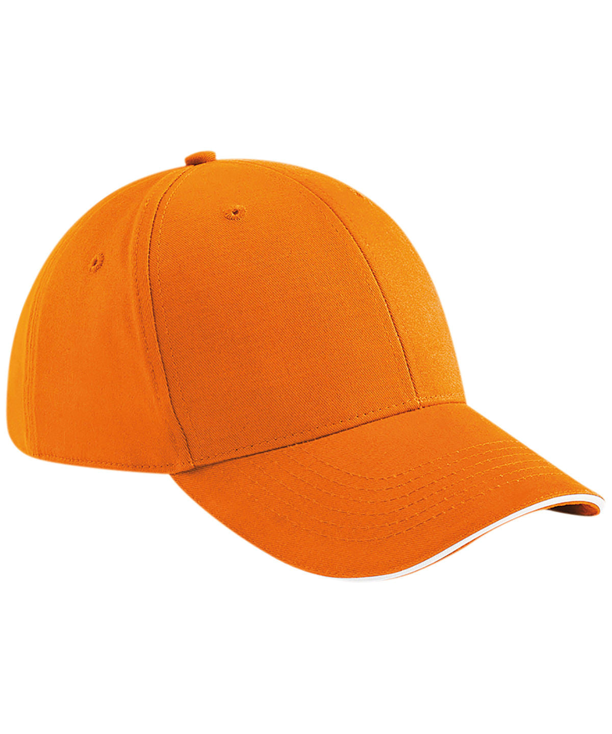Gorra de 6 paneles estilo athleisure | Naranja/Blanco