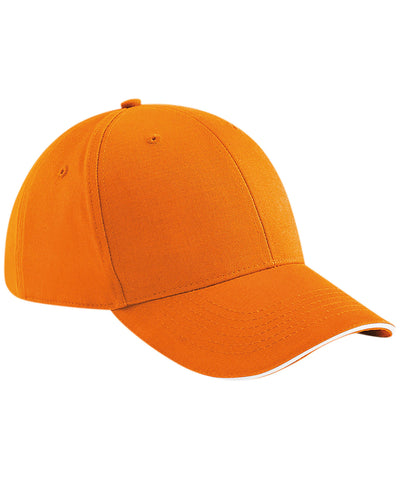 Gorra de 6 paneles estilo athleisure | Naranja/Blanco