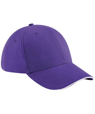 Gorra de 6 paneles estilo athleisure | Morado/Blanco