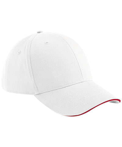 Gorra de 6 paneles estilo athleisure | Blanco/Rojo Clsico