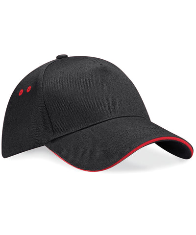 Gorra Ultimate de 5 paneles - visera sandwich | Negro/Rojo Clsico