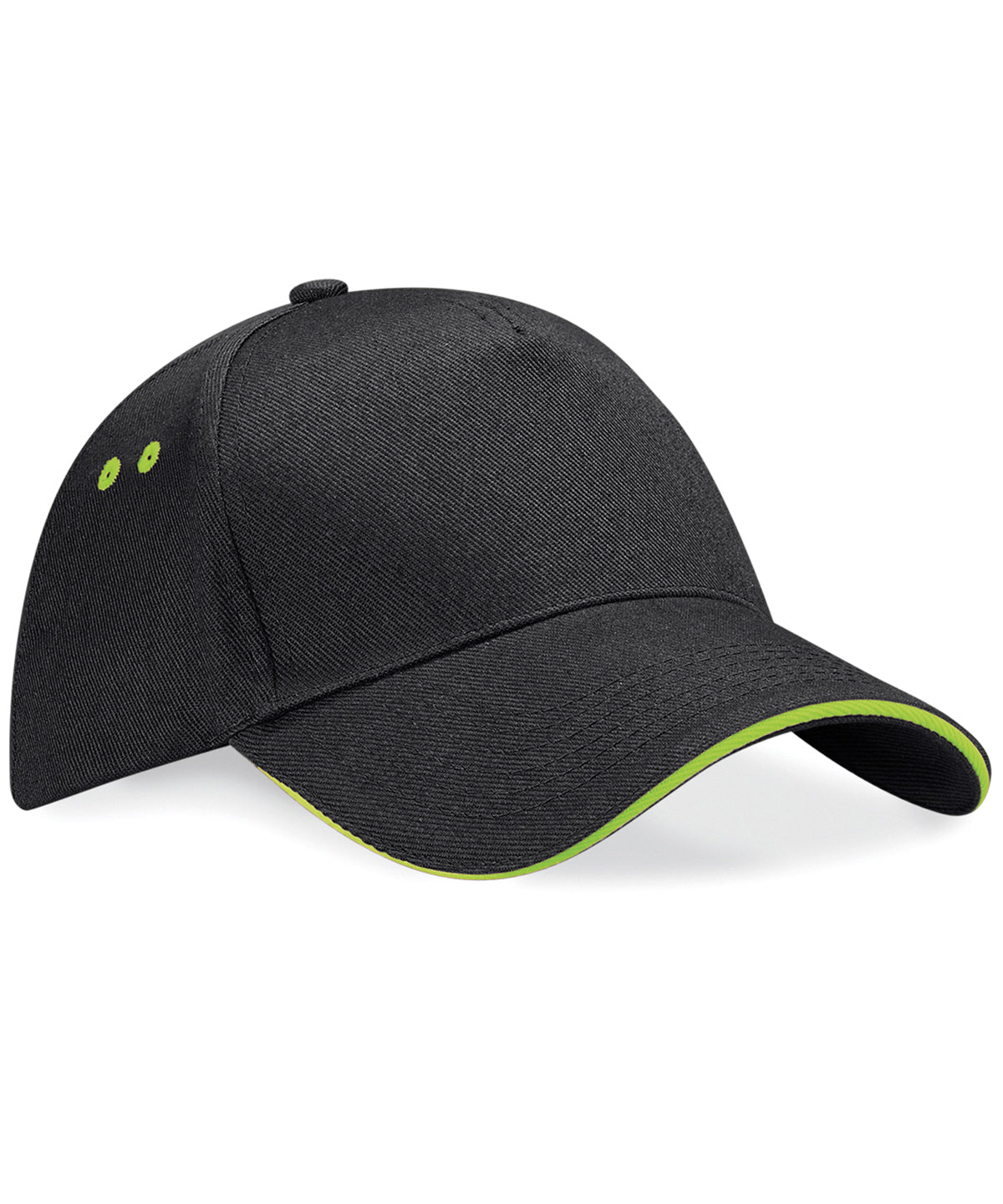 Ultimate 5-Panel Cap - Sandwich Visor | Schwarz/Limettengrün