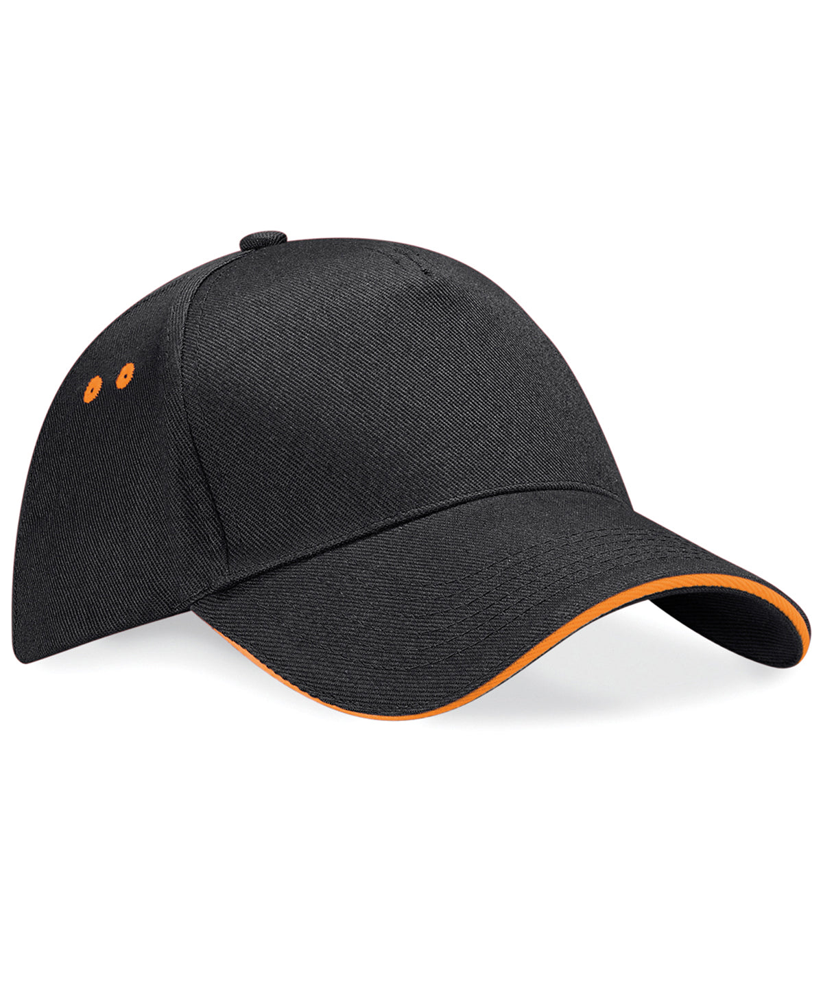 Ultimate 5-Panel Cap - Sandwich Visor | Schwarz/Orange