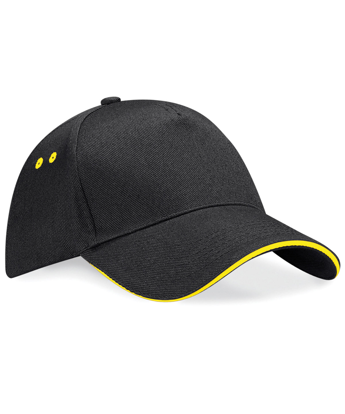 Ultimate 5-Panel Cap - Sandwich Visor | Schwarz/Gelb
