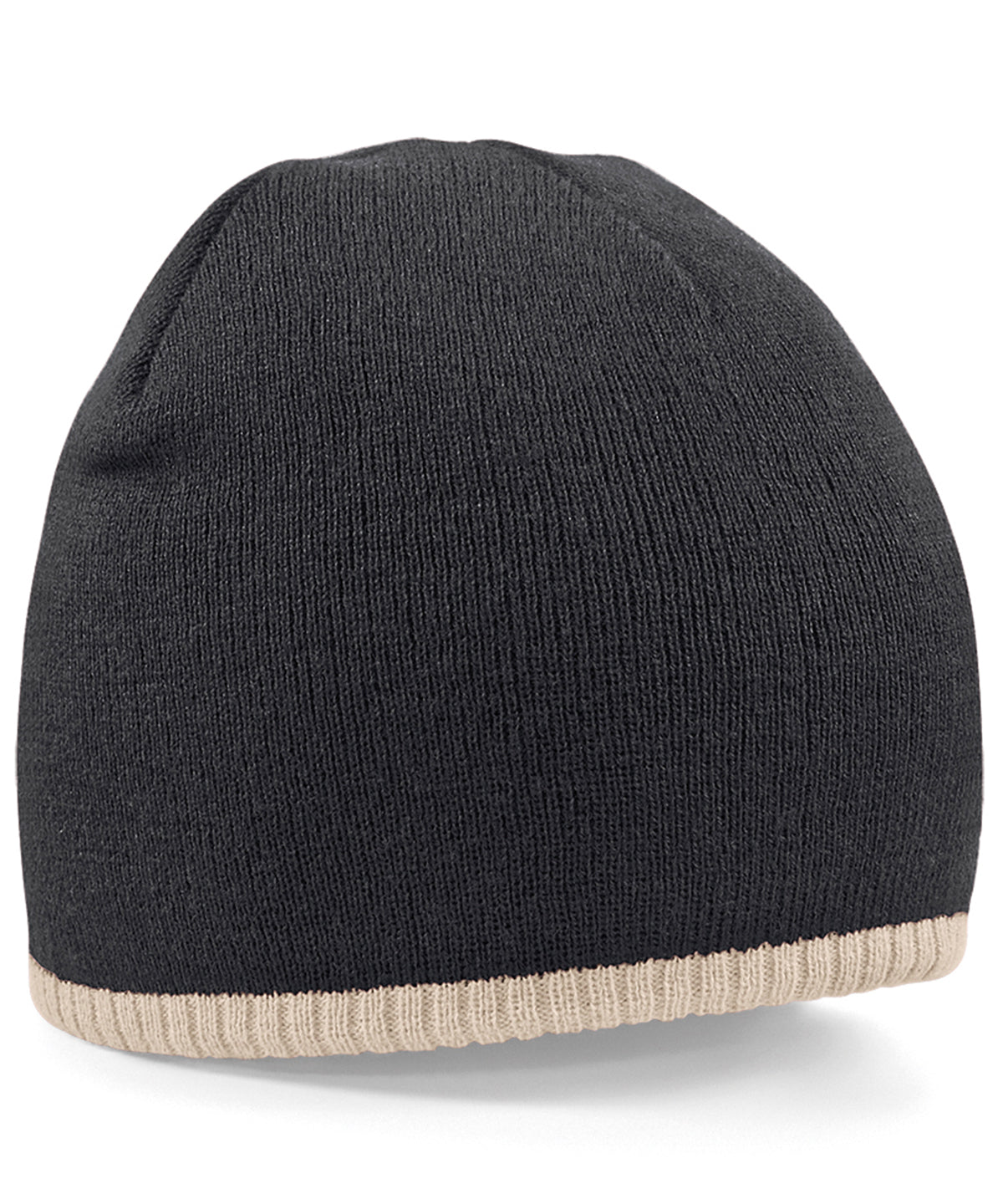 Gorro de punto bicolor de colocacin rpida | Negro/Piedra