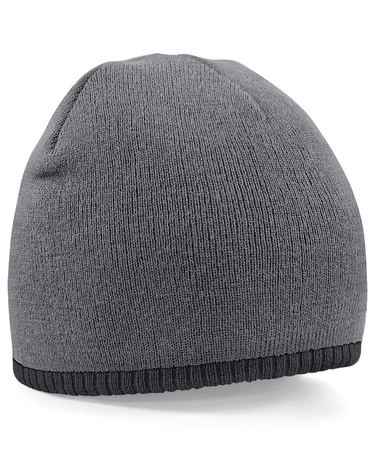 Gorro de punto bicolor de colocacin rpida | Gris Grafito/Negro