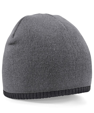 Gorro de punto bicolor de colocacin rpida | Gris Grafito/Negro