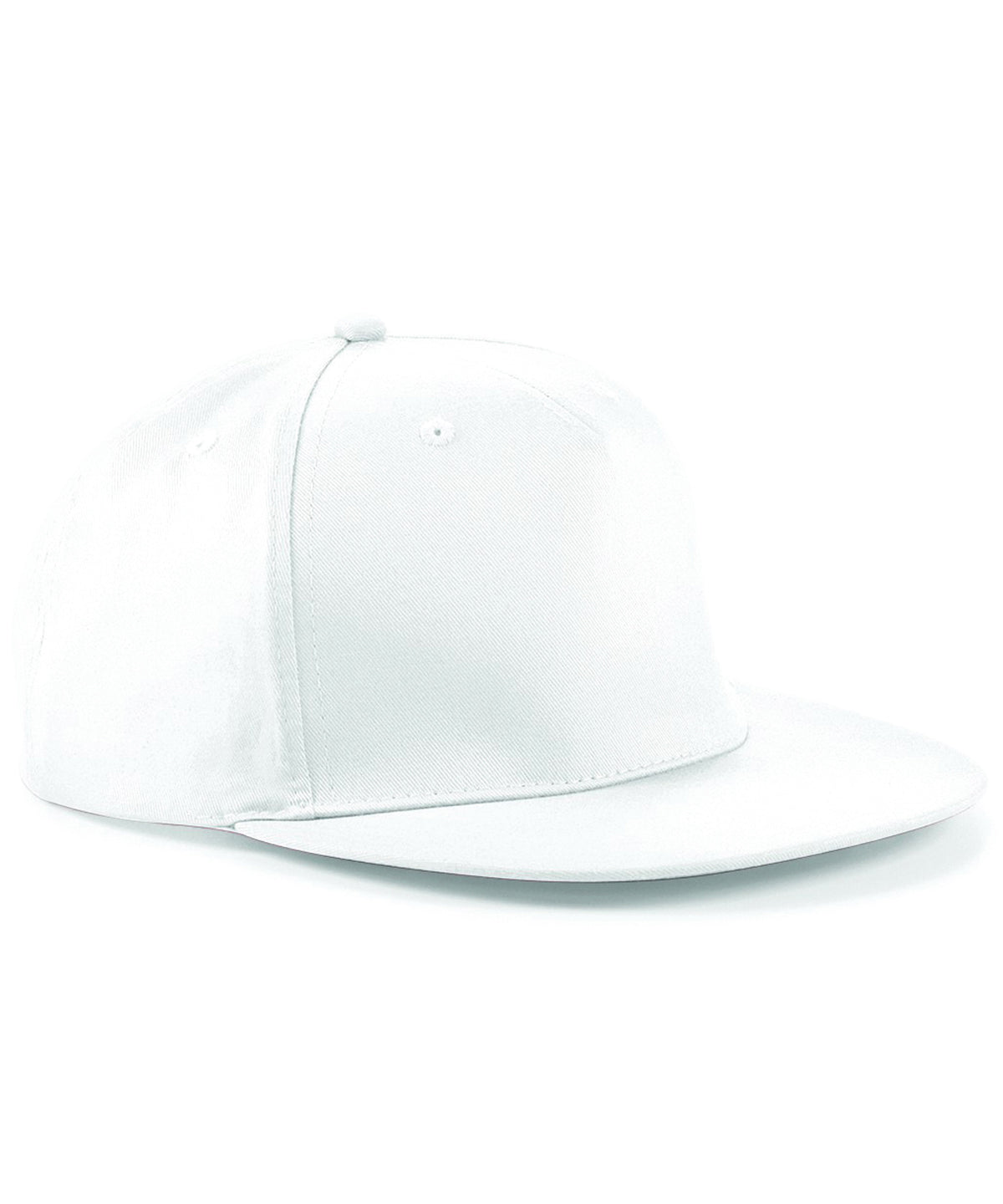 Gorra de rapero de 5 paneles con cierre a presin | Blanco