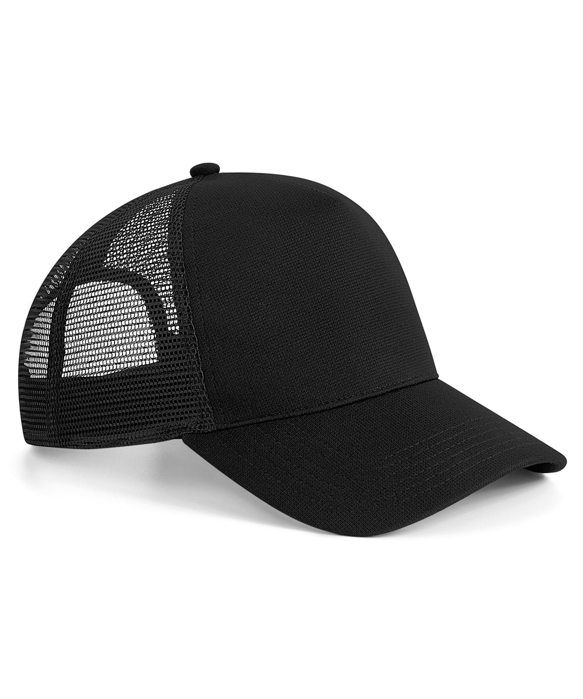 Gorra trucker de microtejido con cierre a presin | Negro