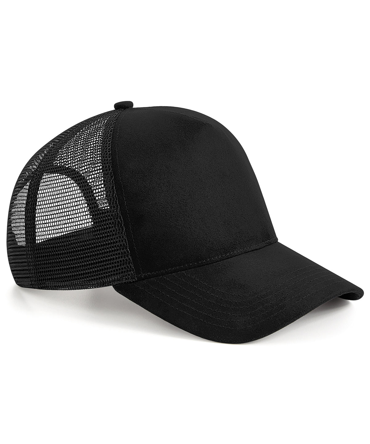 Gorra de camionero de ante con cierre a presin | Negro