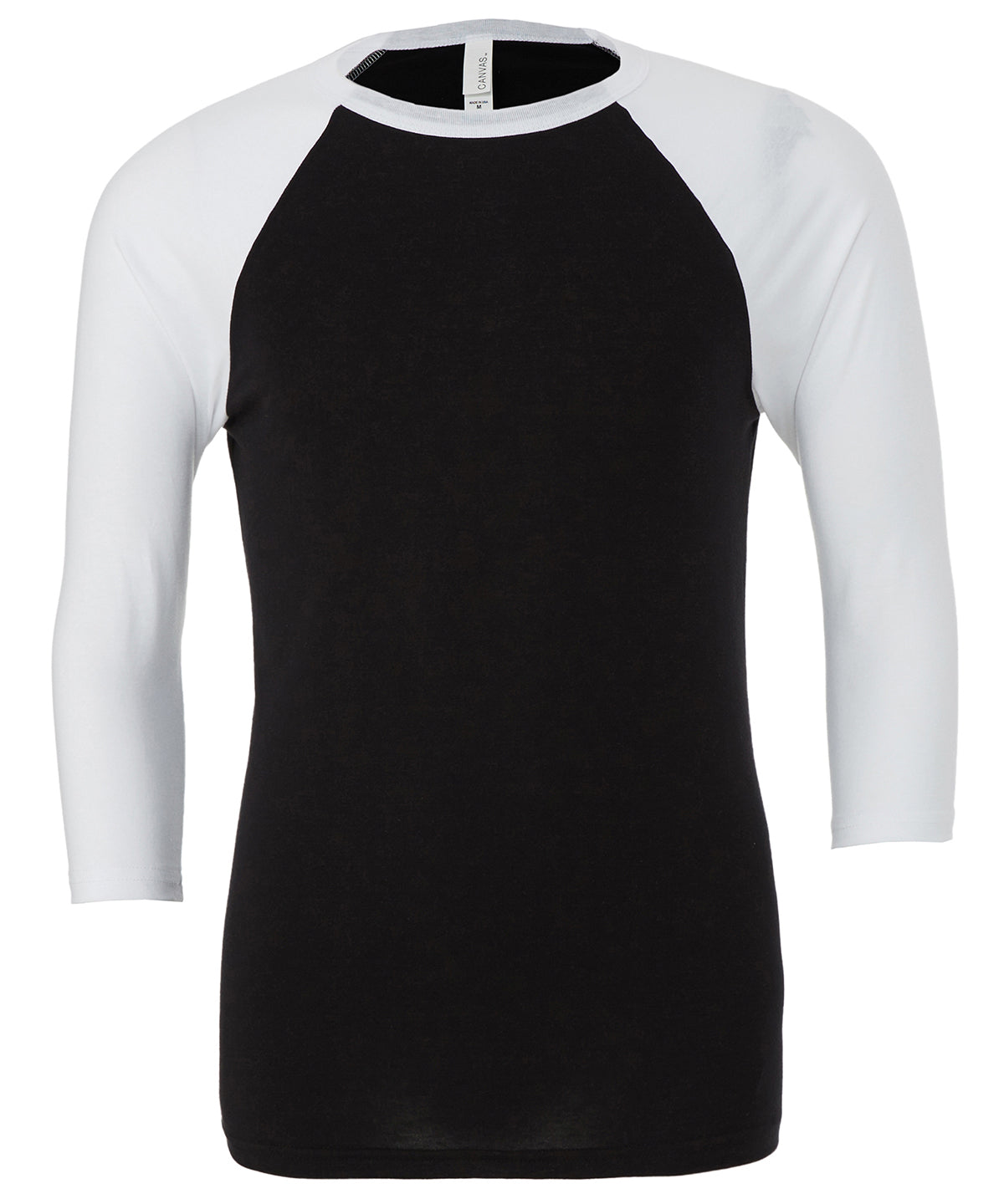 Camiseta de bisbol de manga corta triblend unisex | Negro/Blanco