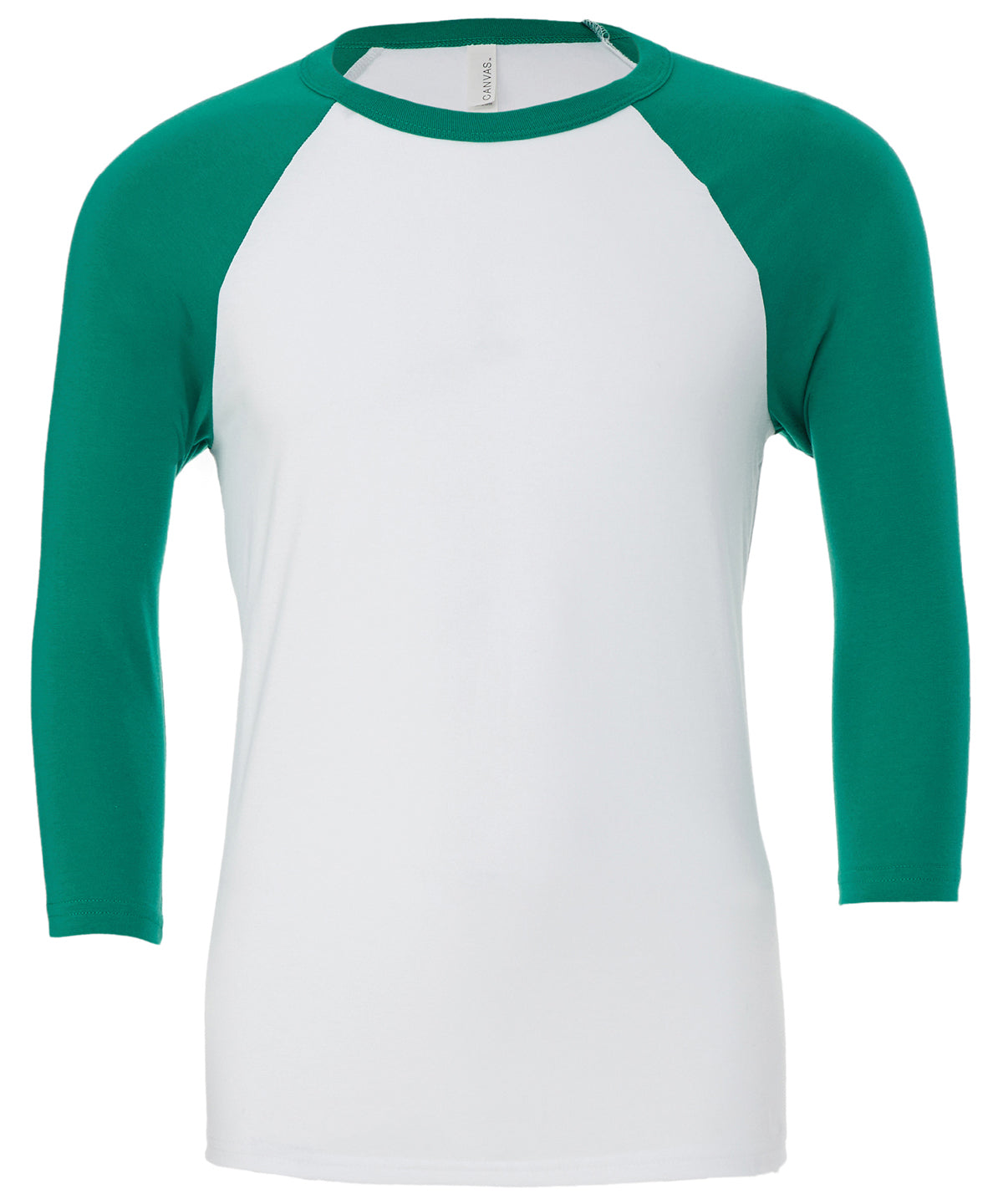 Camiseta de bisbol de manga corta triblend unisexe | Blanc/Vert Esmeralda