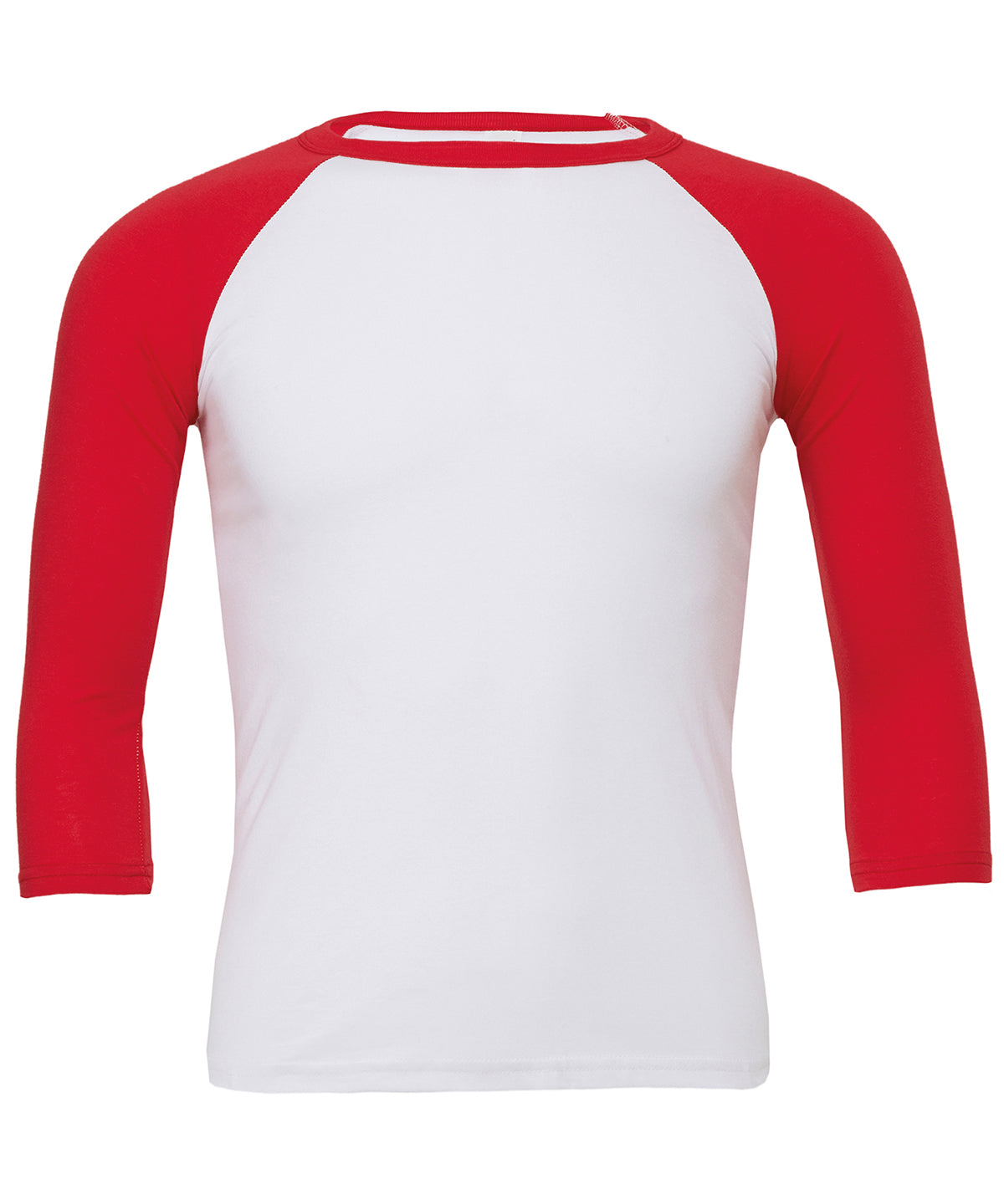 Camiseta de bisbol de manga corta triblend unisexe | Blanco/Rojo
