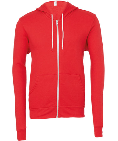 Sudadera con capucha unisex de felpa de polialgodn con cremallera completa | Rojo