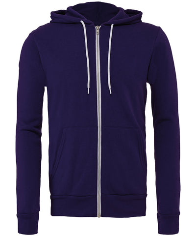 Sudadera con capucha unisex de felpa de polialgodn con cremallera completa | Morado Equipo