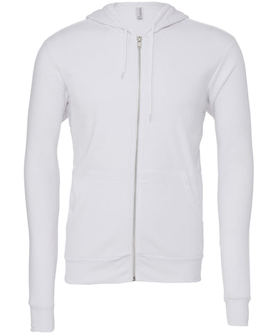 Sudadera con capucha unisex de felpa de polialgodn con cremallera completa | Blanco