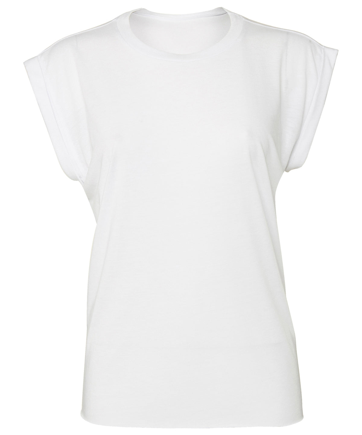 Camiseta de tirantes fluida para mujer con dobladillo enrollado | Blanco