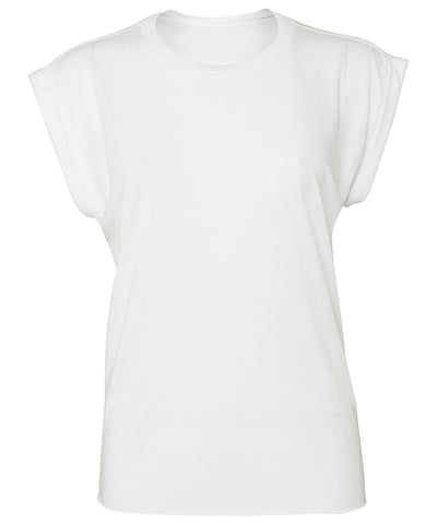 Camiseta de tirantes fluida para mujer con dobladillo enrollado | Blanco