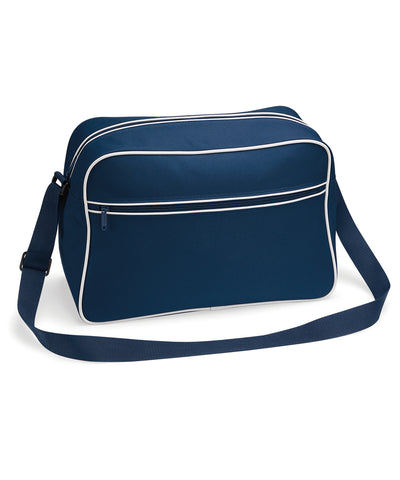 Bolso de hombro retro | Azul Marino/Blanco