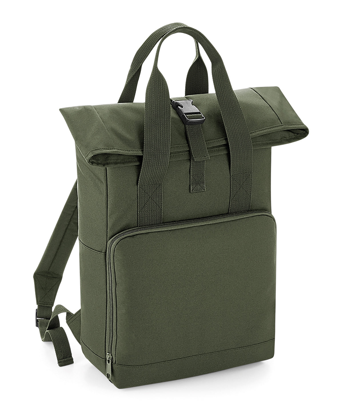Mochila con doble asa y cierre enrollable | Verde Militar