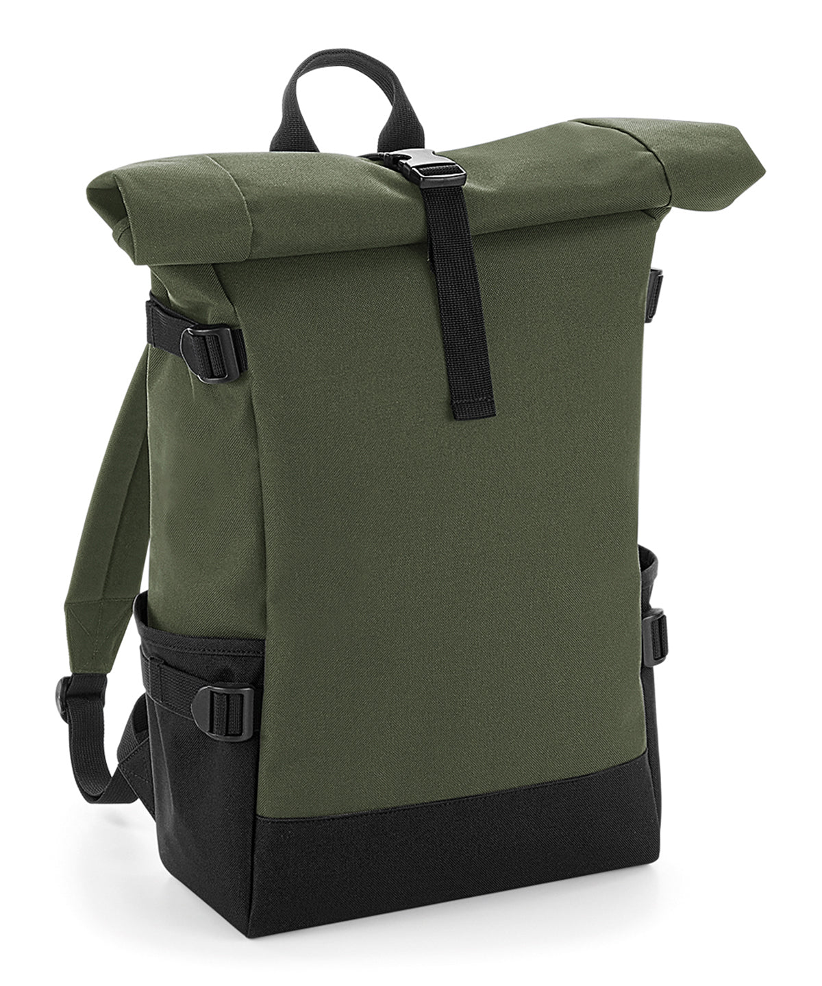 Mochila Block roll-top | Verde Oliva/Negro
