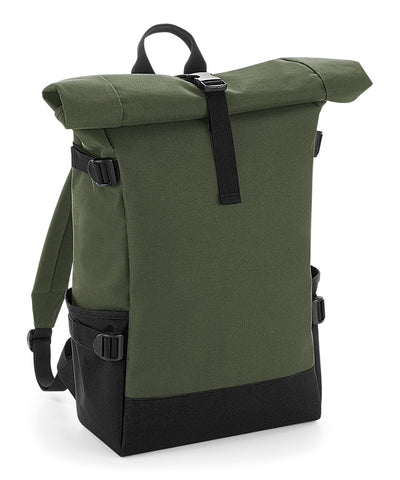 Mochila Block roll-top | Verde Oliva/Negro