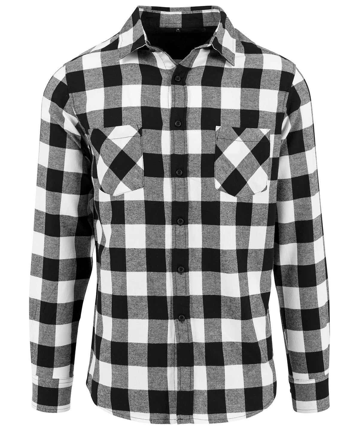 Camisa de franela a cuadros | Negro/Blanco