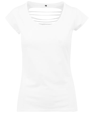 Damen T-Shirt mit Rückenausschnitt | Weiß