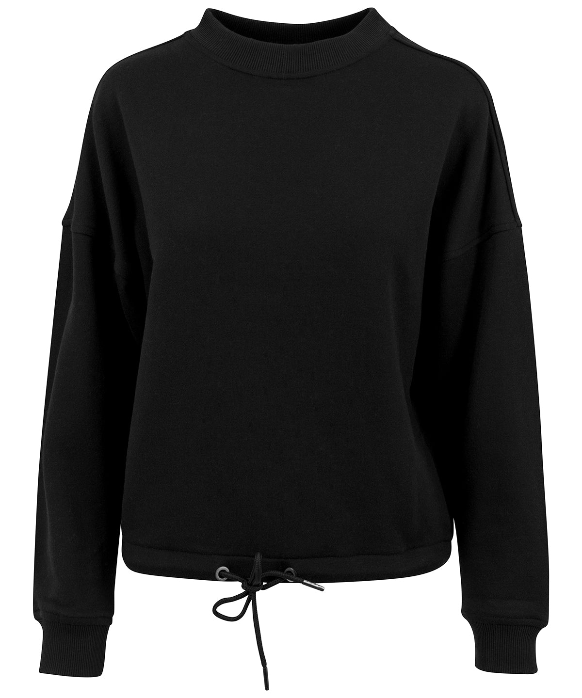 Jersey de cuello redondo oversize para mujer | Negro