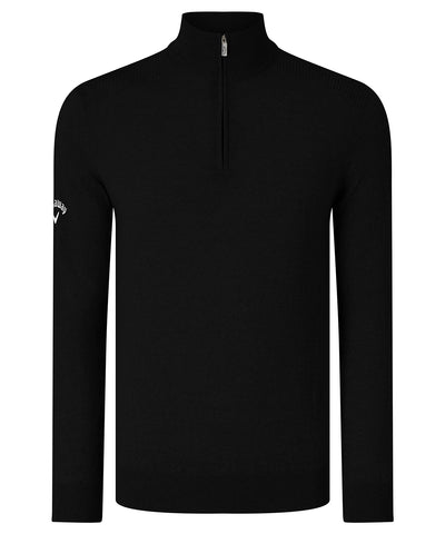 Jersey de merino con cremallera y costillas | nix Negro