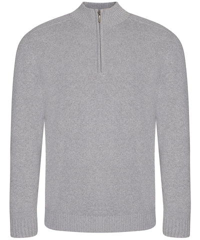 Wakhan Strickpullover mit Reißverschluss | Grau meliert