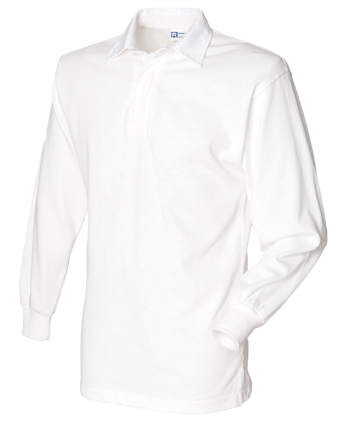Camisa de rugby lisa de manga larga | Blanco/Blanco